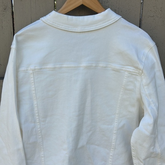 NWT Si Tu Veux White Collage Denim Jacket Sz Large Luxury Denim - Picture 9 of 10